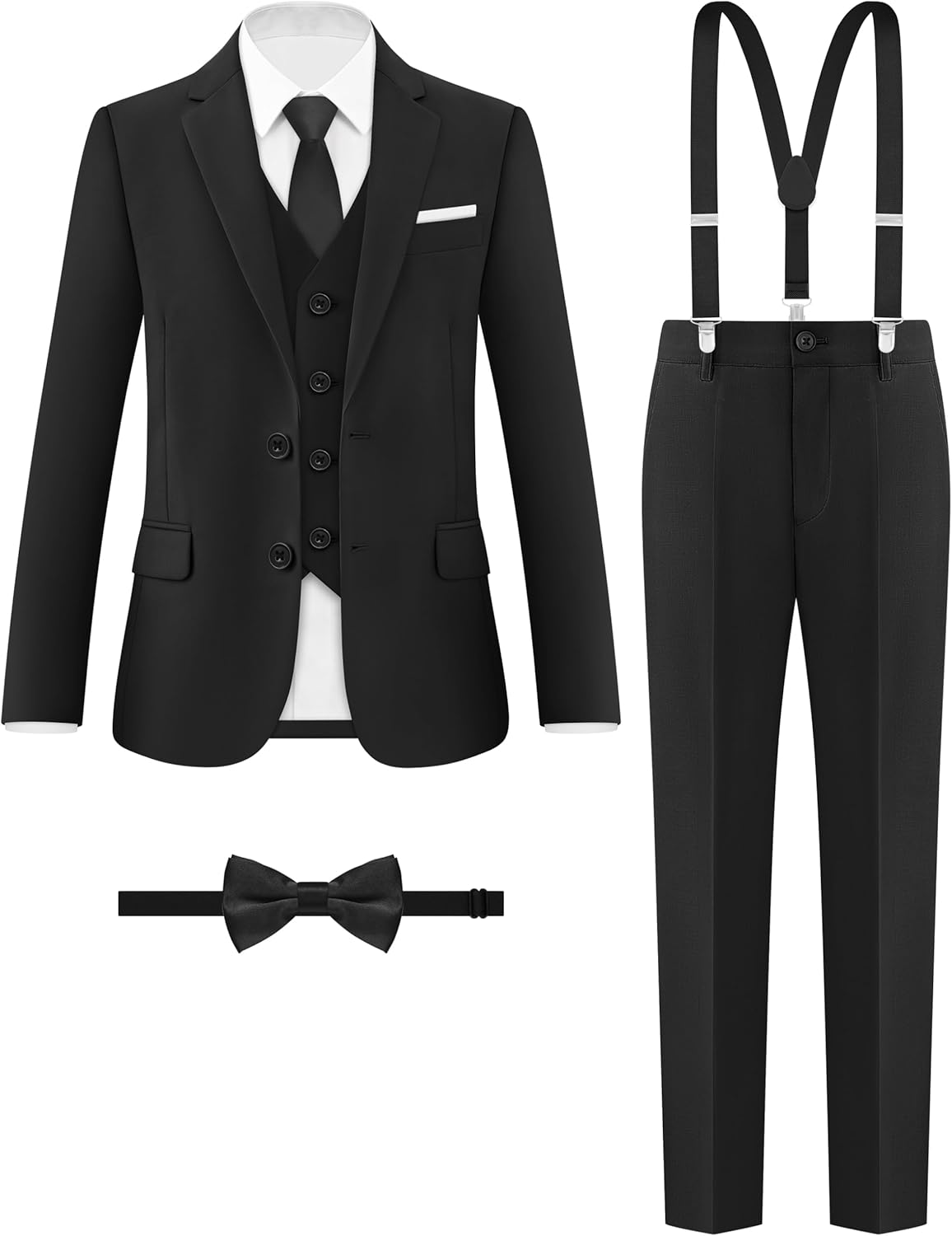 ELPA Boys' Formal Suit Set with Suspenders for All Occasions