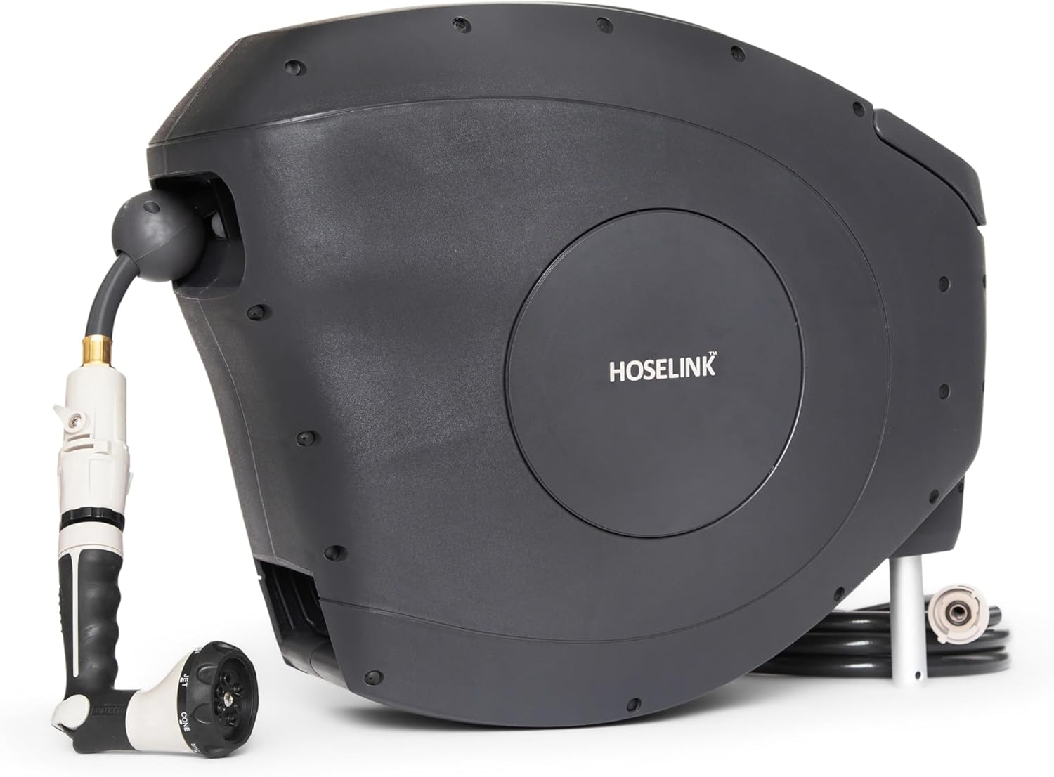 HOSELINK Charcoal 50ft Hi-Flow Automatic Garden Hose Reel