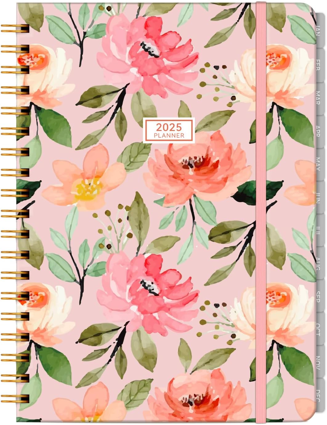 GETINK 2025 Planner: Weekly/Monthly, Hardcover, Spiral Bound