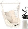 Hammock Chair Hanging Swing with 2 Cushions - Comfortable Portable