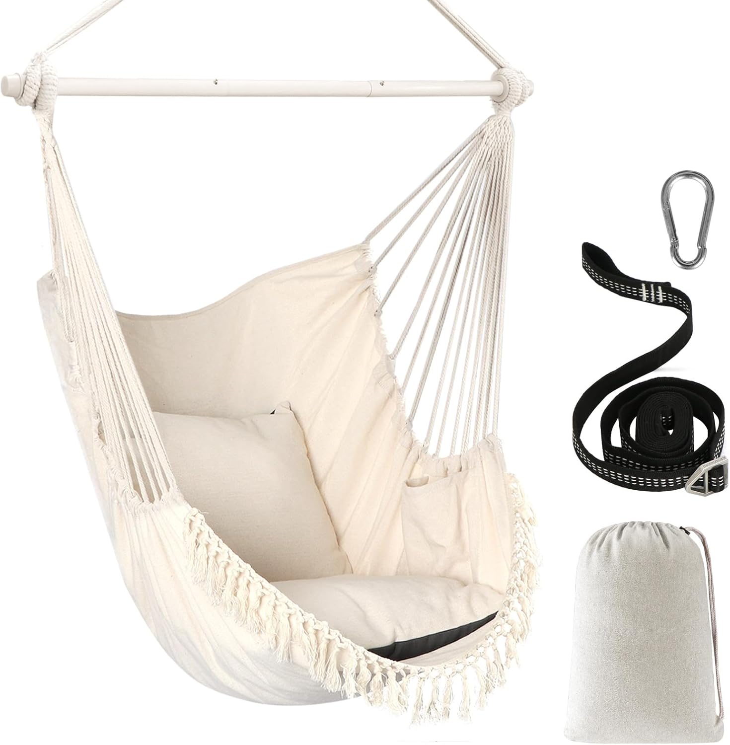 Chihee Hammock Chair Swing with Cushions for Indoor Outdoor Use