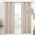 Natural Linen Curtains for Light Filtering and Privacy 63 Inch