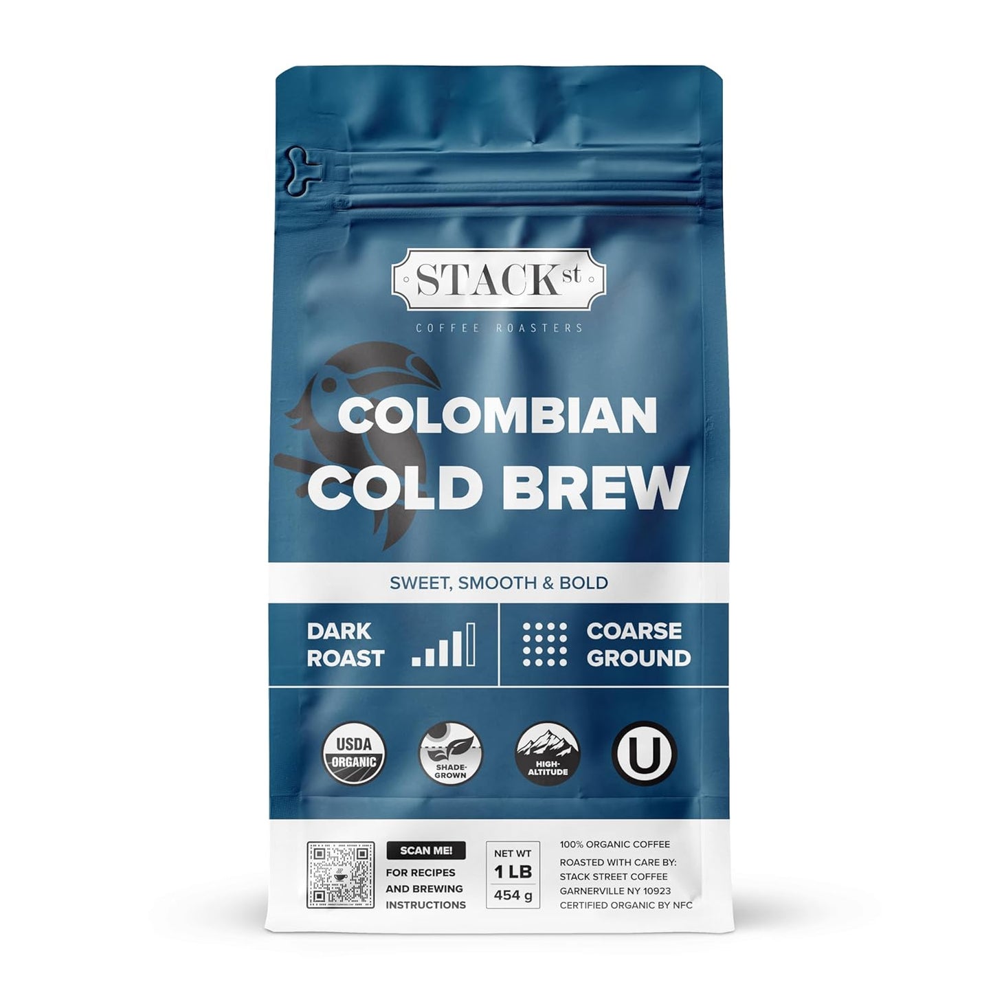 Colombian Supremo Reserve Dark Roast - Organic Coarse Grind 1 LB