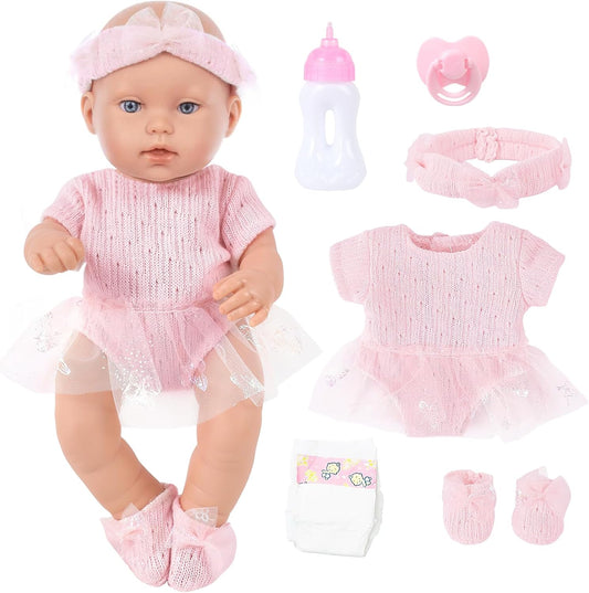 Baby Doll Set: 12 Clothes & Accessories for Ages 3+