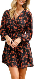 CUPSHE Women Floral Ruffle Summer Dress Surplice V Neck Mini