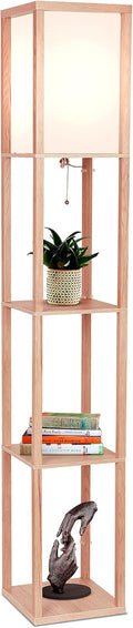 Modern Shelf Floor Lamp with LED Bulb and Shelves - Corner Display
