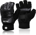 FitsT4 Sports Half Mitts MMA Gloves for Training - Breathable PU
