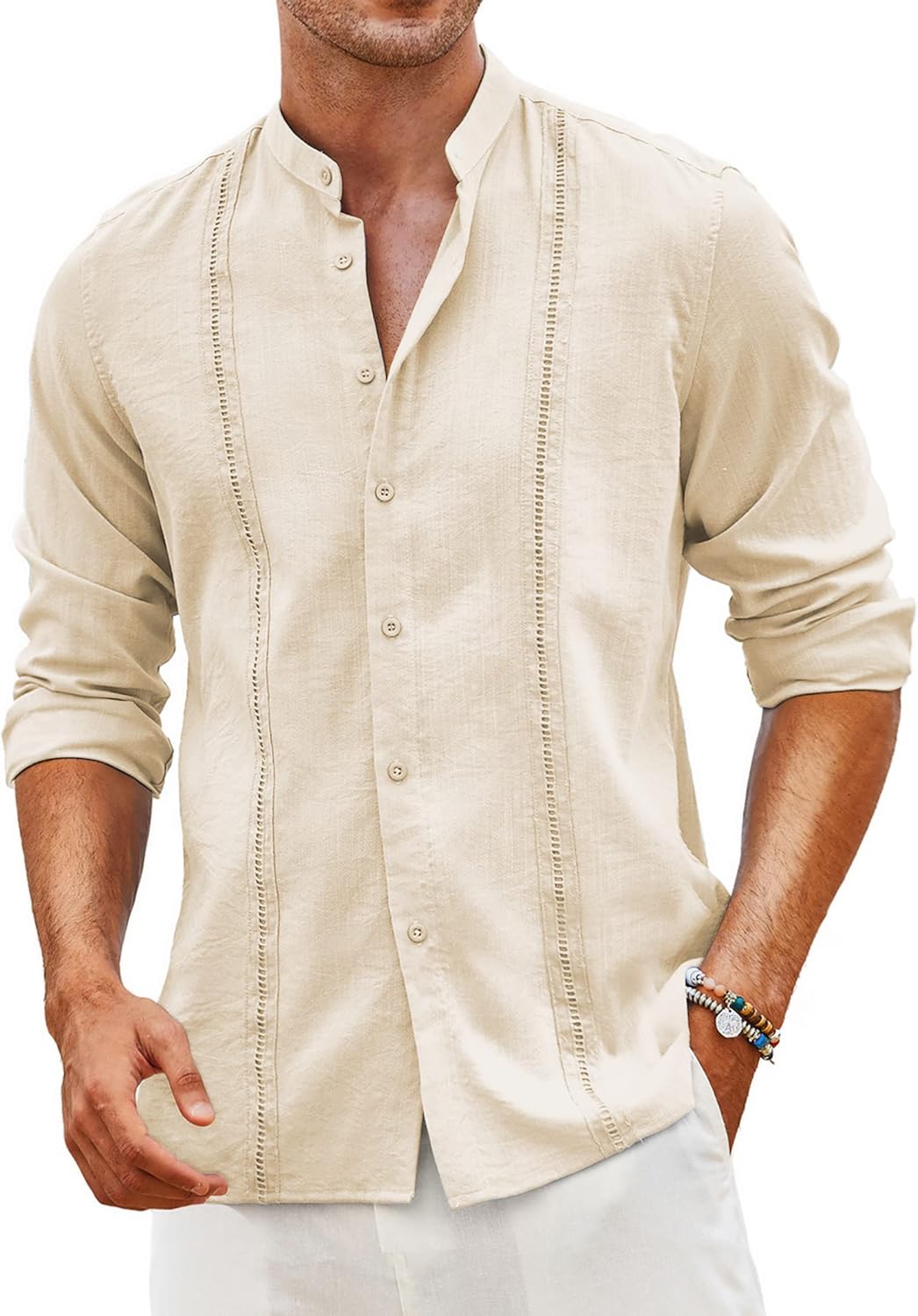 COOFANDY Men's Cuban Guayabera Shirts for Summer Style