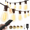 70FT LED Outdoor String Lights with Remote - Dimmable Warm White
