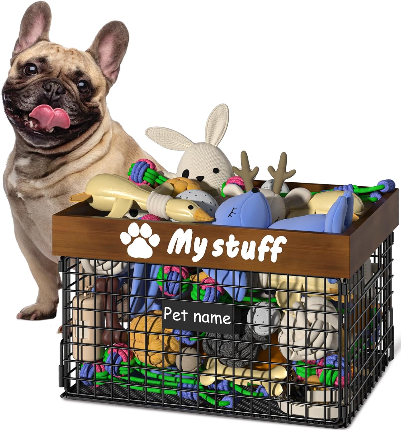 Durable Dog Toy Bin Storage Box for Organizing Pet Toys