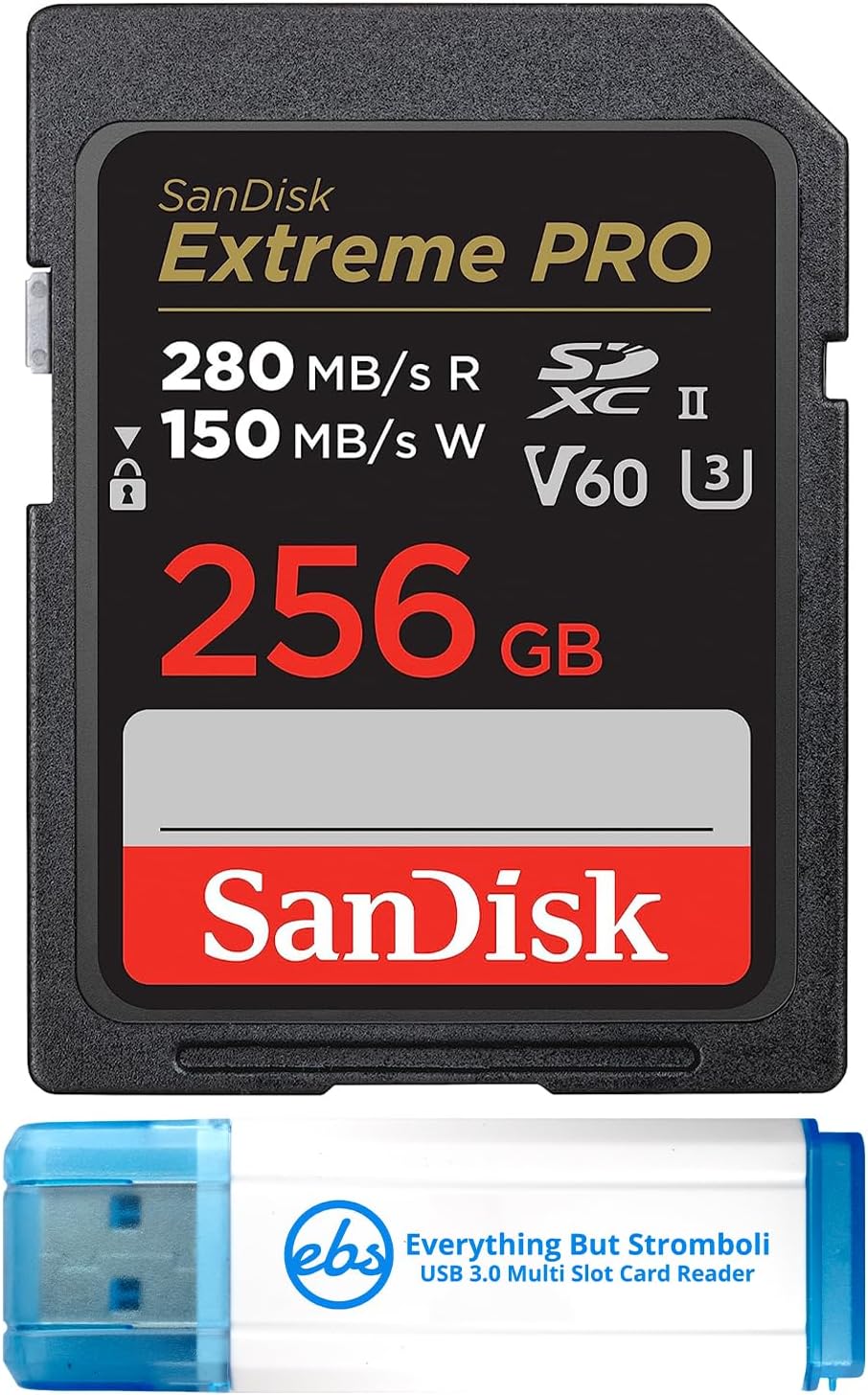 SanDisk 256GB Extreme Pro SD Card Bundle w/ Reader