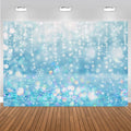 Winter Wonderland Snowflake Bokeh Backdrop Ivory Spot Bokeh - 10x7 ft
