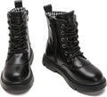 Waterproof Glitter Combat Boots for Kids - Mid Calf Zippered