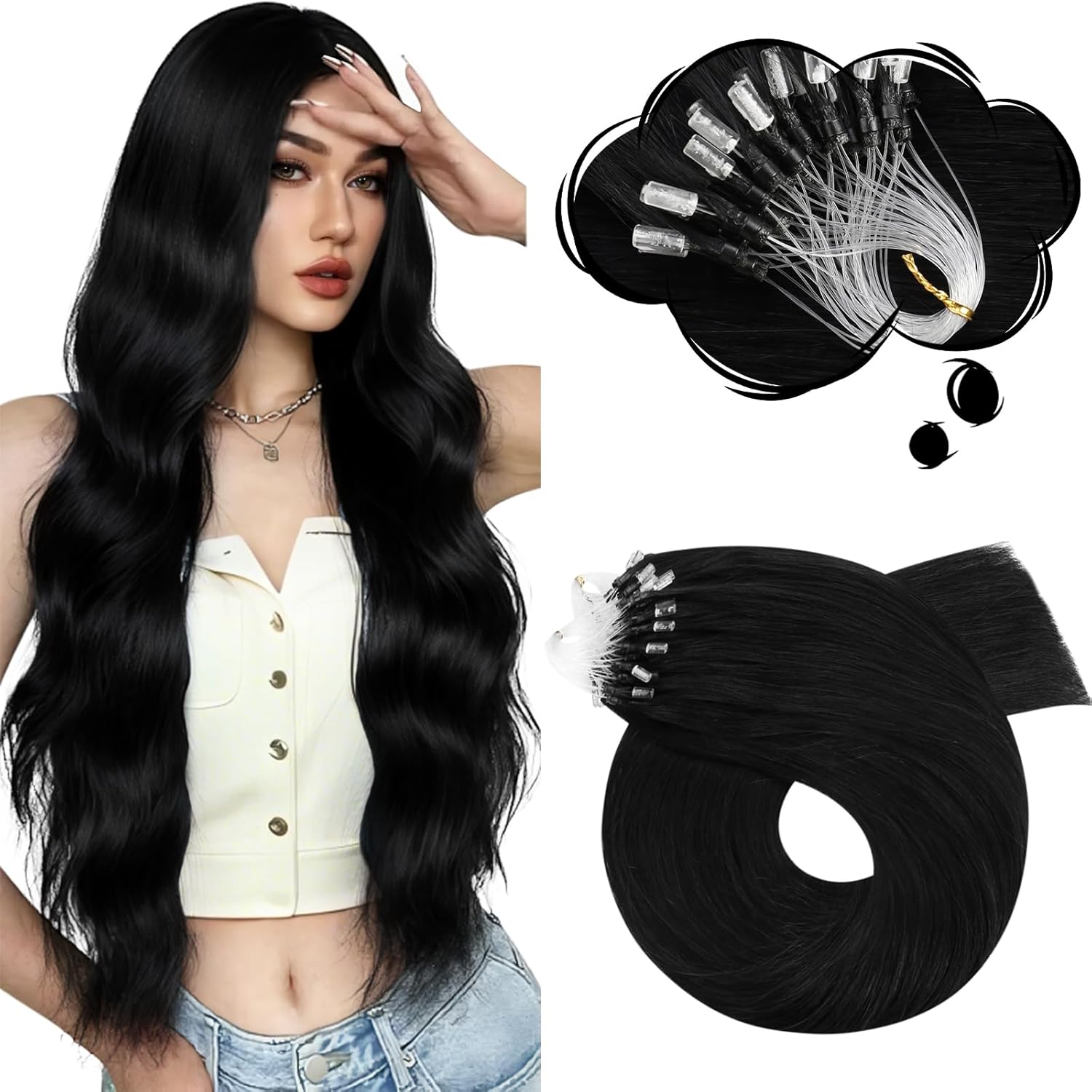 Moresoo Microlink Hair Extensions for Natural Volume and Length