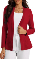 Womens Casual Open Front Rib Knit Cardigan - Soft Viscose Blend