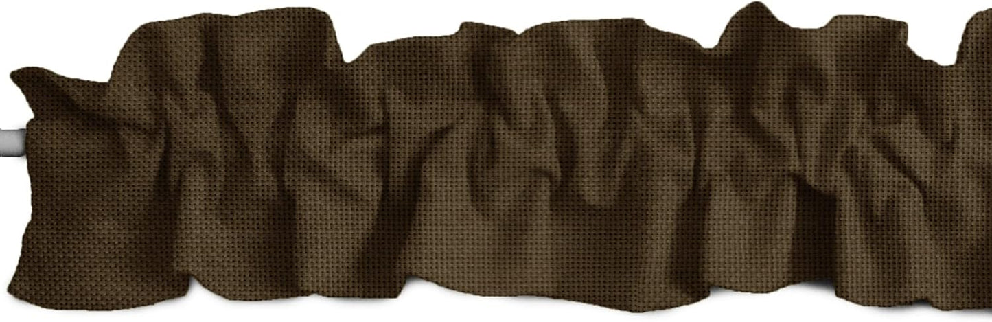 Faux Burlap Sleeve Topper Window Valance for Home Decor
