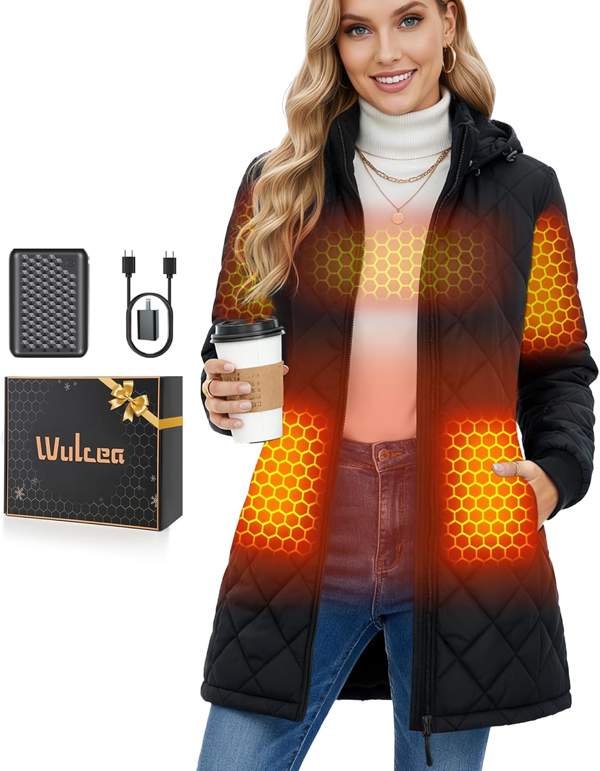 Wulcea Graphene Heated Jacket for Women with Large Battery