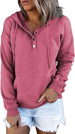 Ezymall Womens Casual Hoodies Pullover Tops for Fall Style