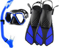 Snorkeling Gear for Adults with Fins and Anti-Fog Diving Mask