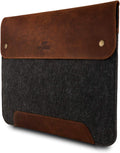Genuine Leather MacBook Bag Sleeve 13-14in - Slim Fleece Lined