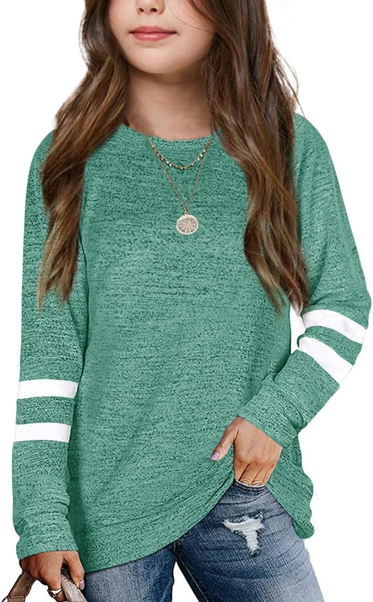 Apbondy Striped Loose Sweatshirt for Girls