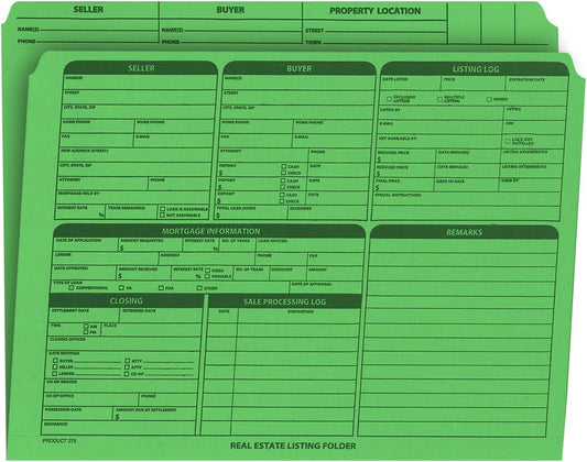 Real Estate Listing Folder with Checklist and Color-Coded Dots