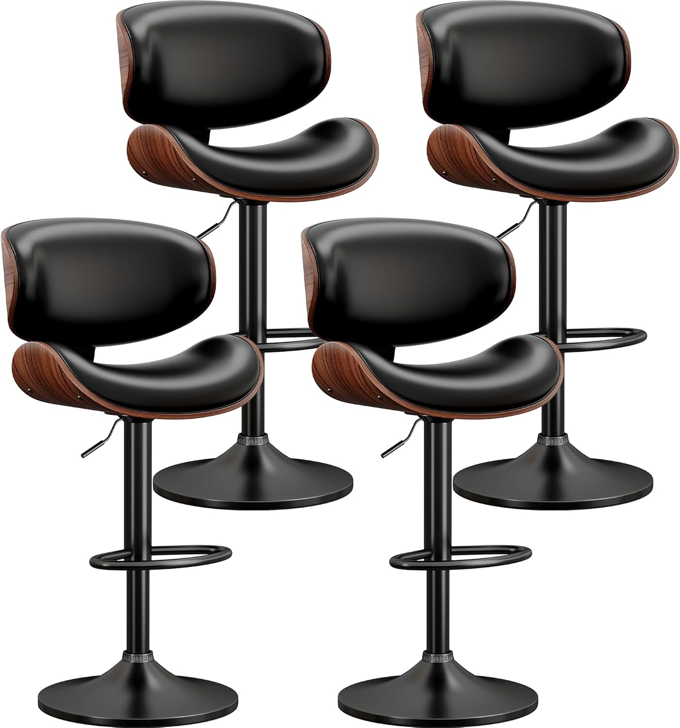 Adjustable Height Swivel Bar Stools Set of 4 for Dining Room