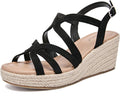 Luoika Women's Wide Width Wedge Sandals - Comfortable Espadrille Heel