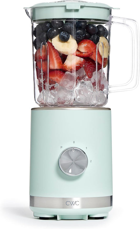 Powerful 2-Speed Blender: Stainless Steel Blades, 25oz Jar, Sage