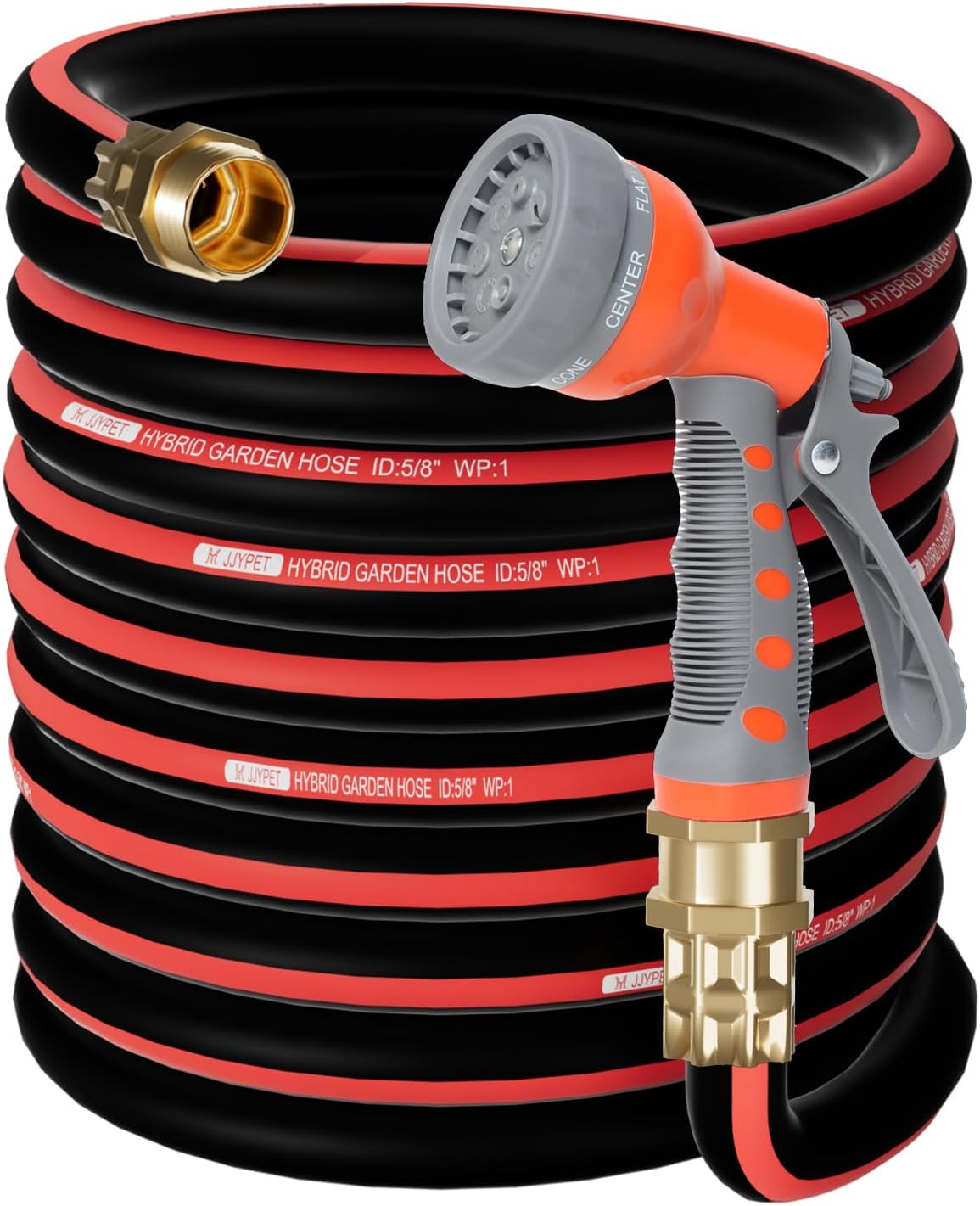 50FT Heavy Duty Flexible Garden Hose with 7 Pattern Nozzle