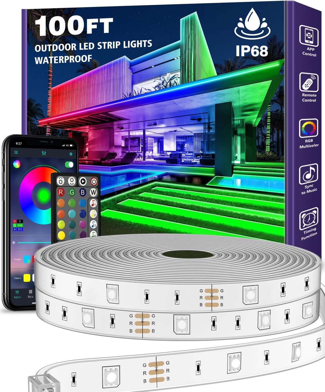 100ft Outdoor LED Strip Lights Waterproof for All Occasions