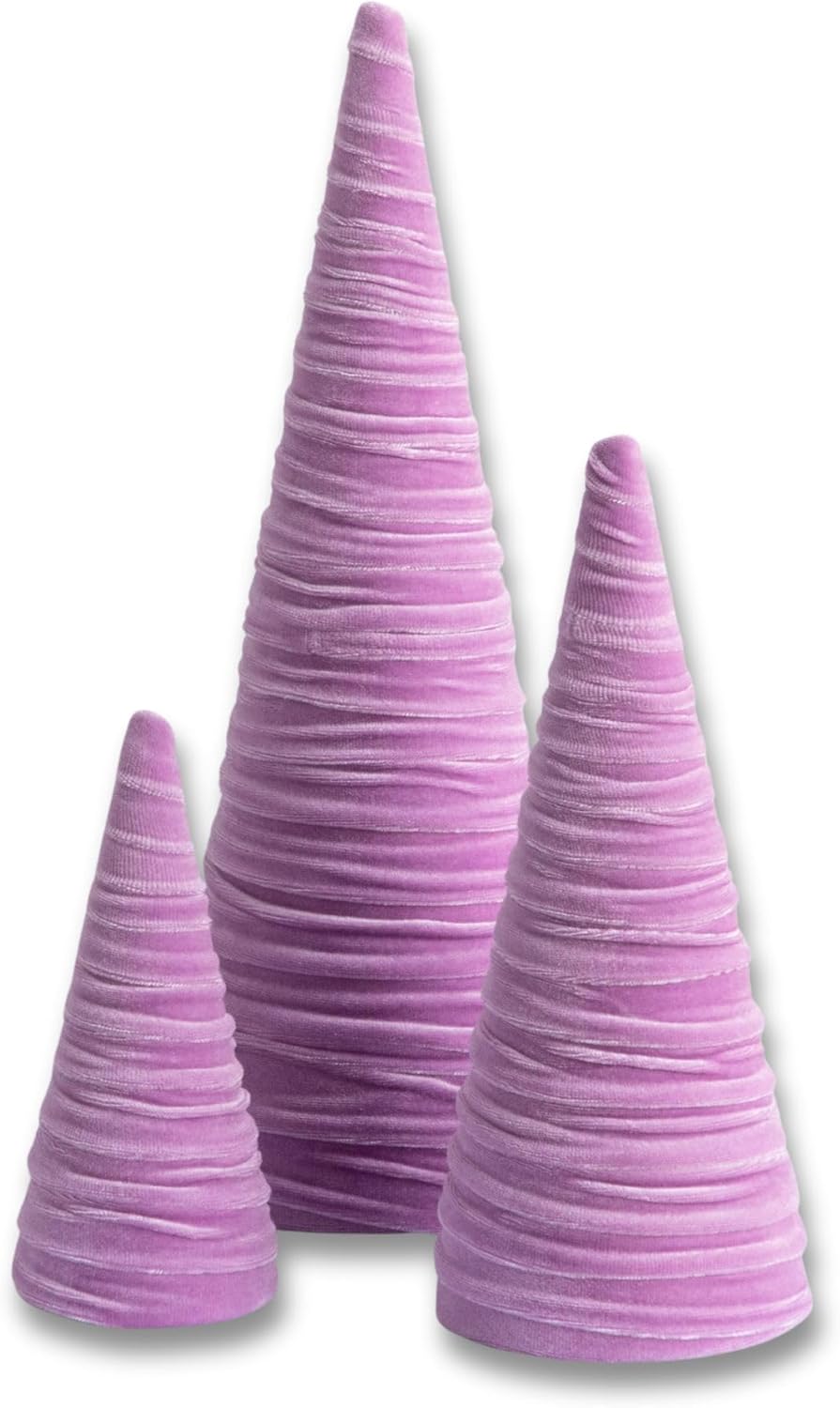 Lavender Christmas Tree Tabletop Set of 3 Velvet Trees