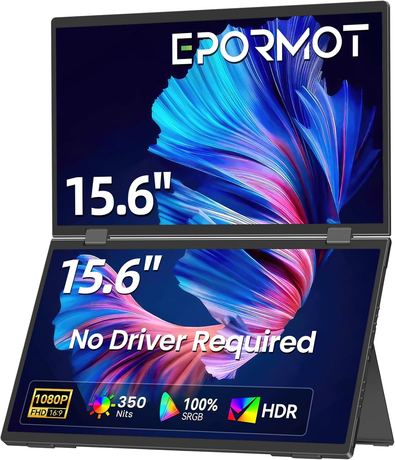 15.6 Dual-Screen Portable Monitor for Enhanced Productivity
