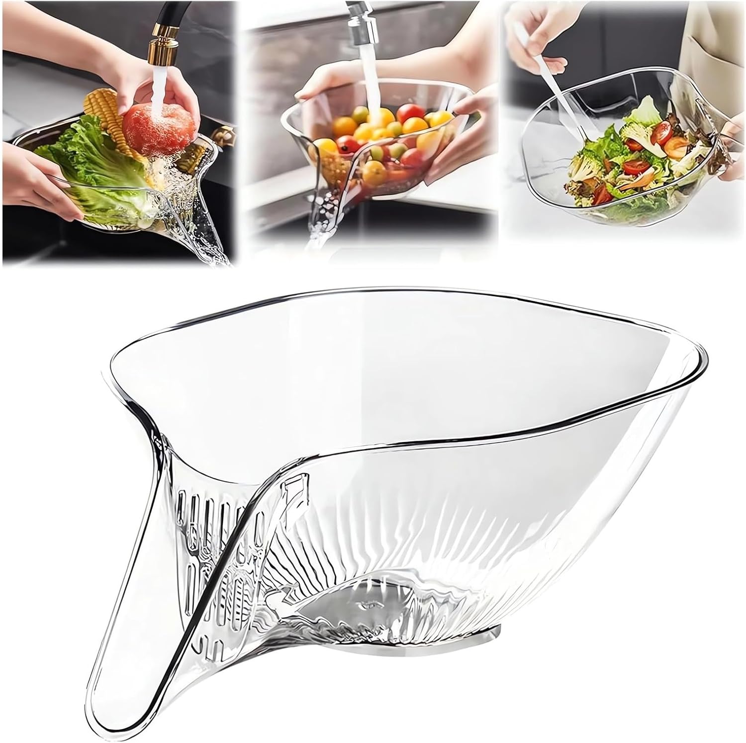 2PCS Multi-functional Fruit Rinser & Strainer