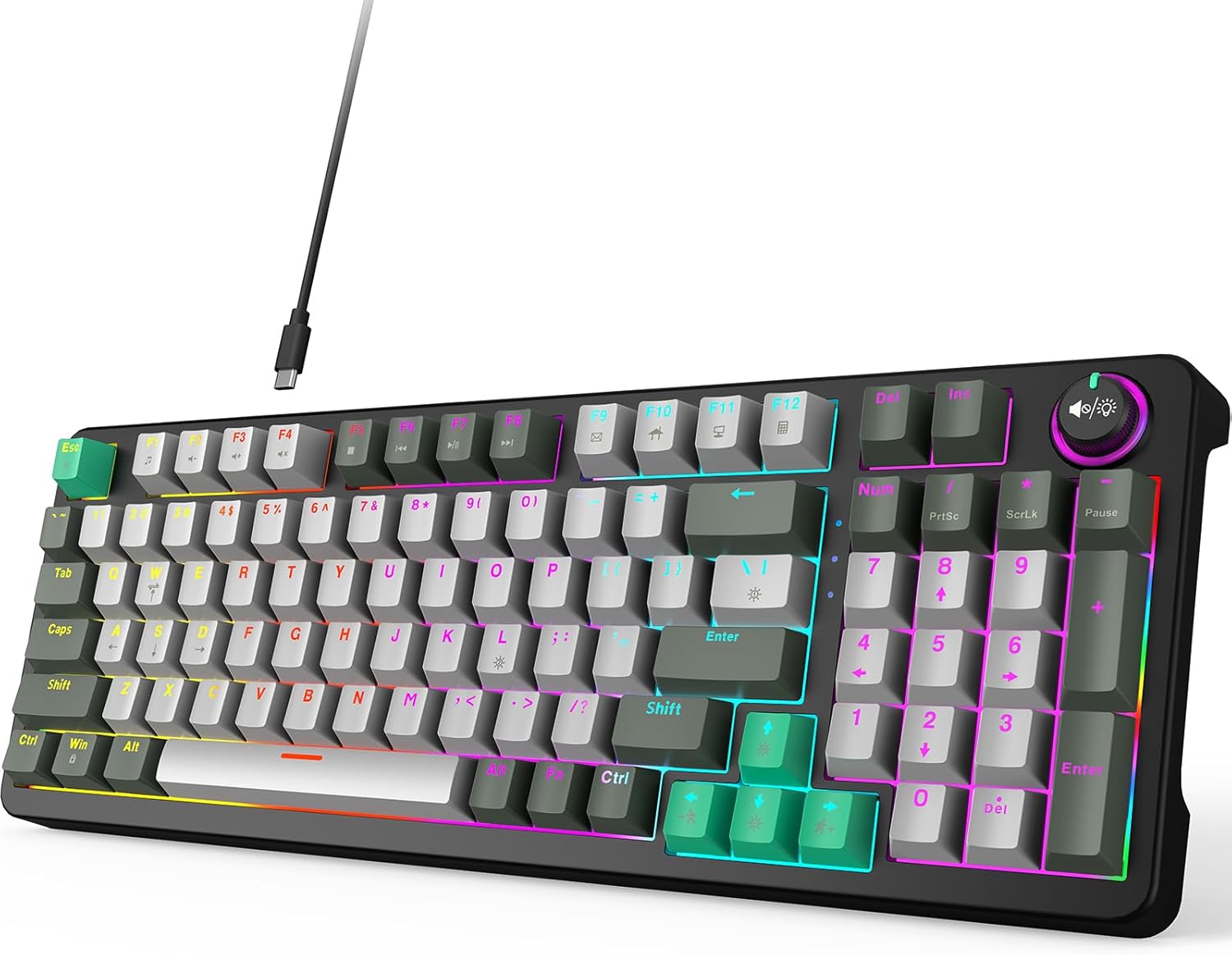 MOFII AK96 Mechanical Gaming Keyboard with LED Backlit Features