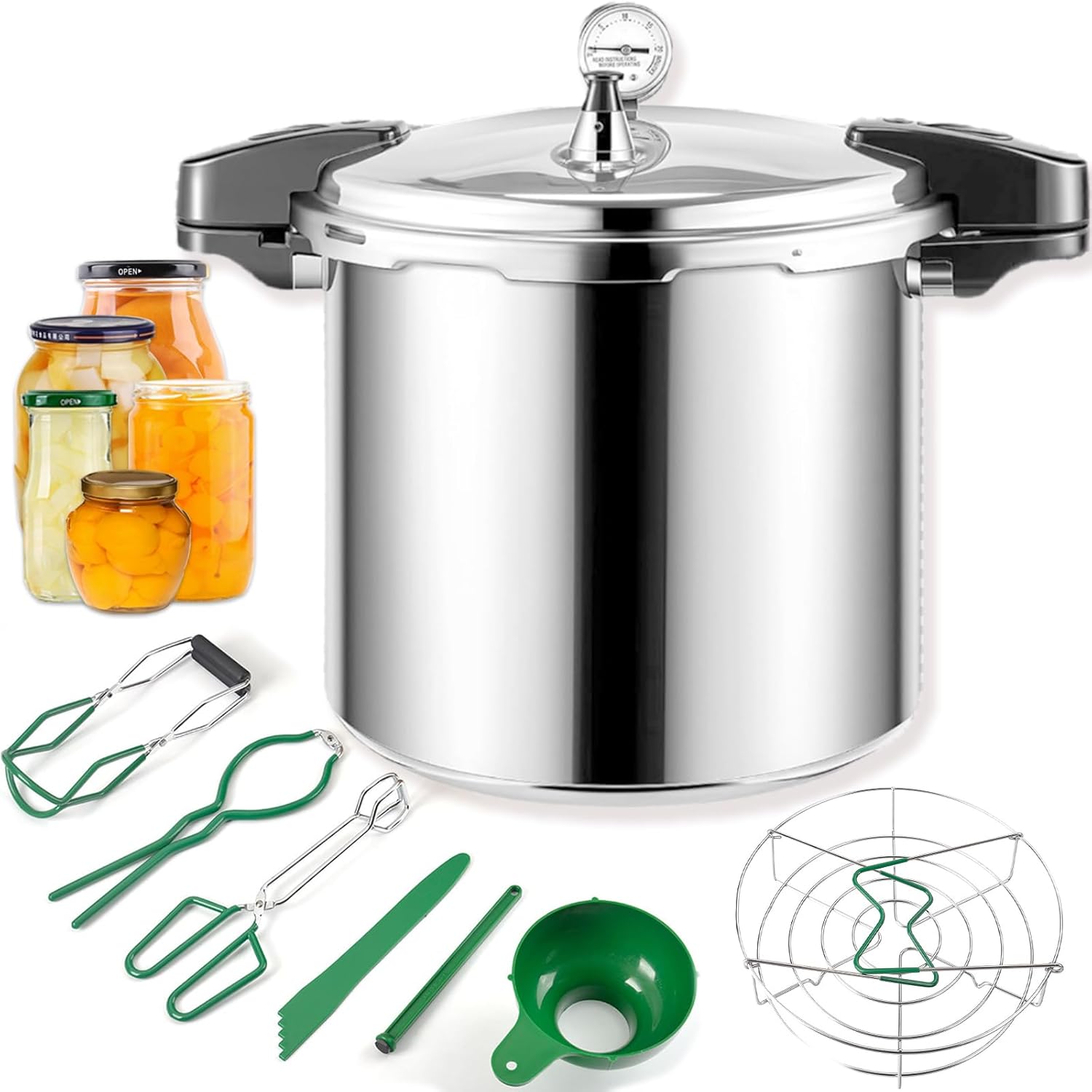 24qt Pressure Canner with Gauge for Efficient Canning Tasks