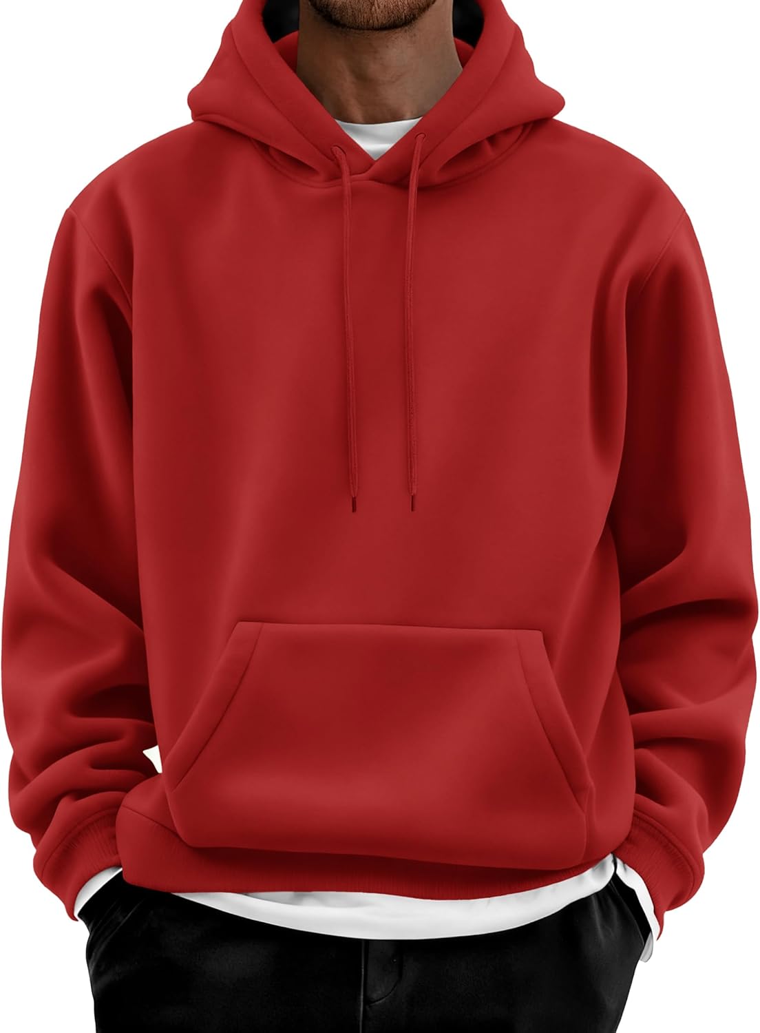 COOFANDY Men Cotton Fleece Hooded Sweatshirt for Comfort