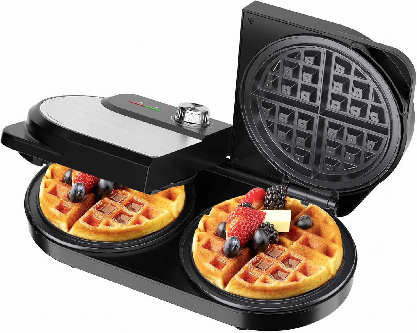 YASHE Double Waffle Maker: 1400W Belgian Joy