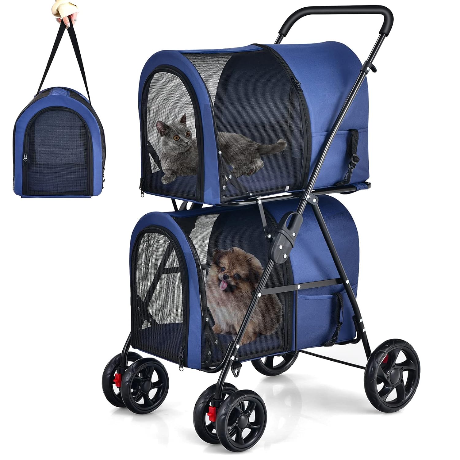 Giantex Double Pet Stroller for Small Medium Pets 2ft