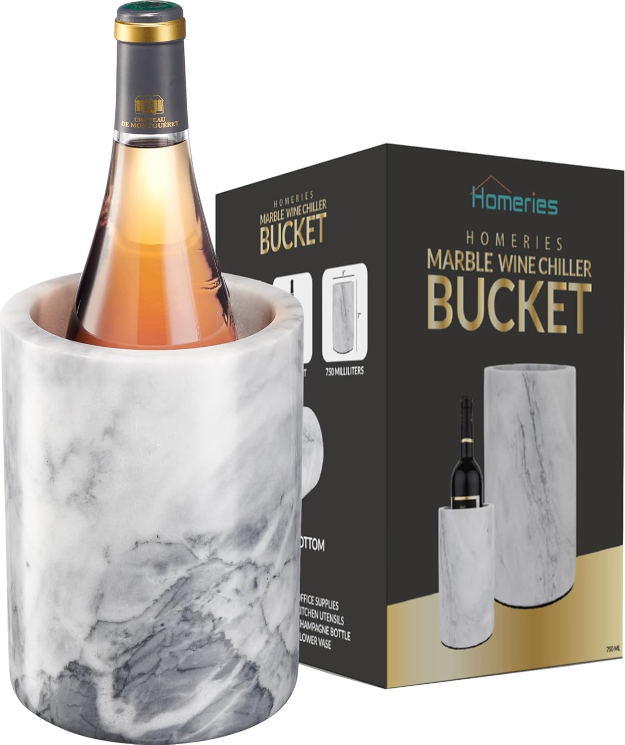 Marble Wine Chiller Bucket - Elegant Cooler for Any Occasion
