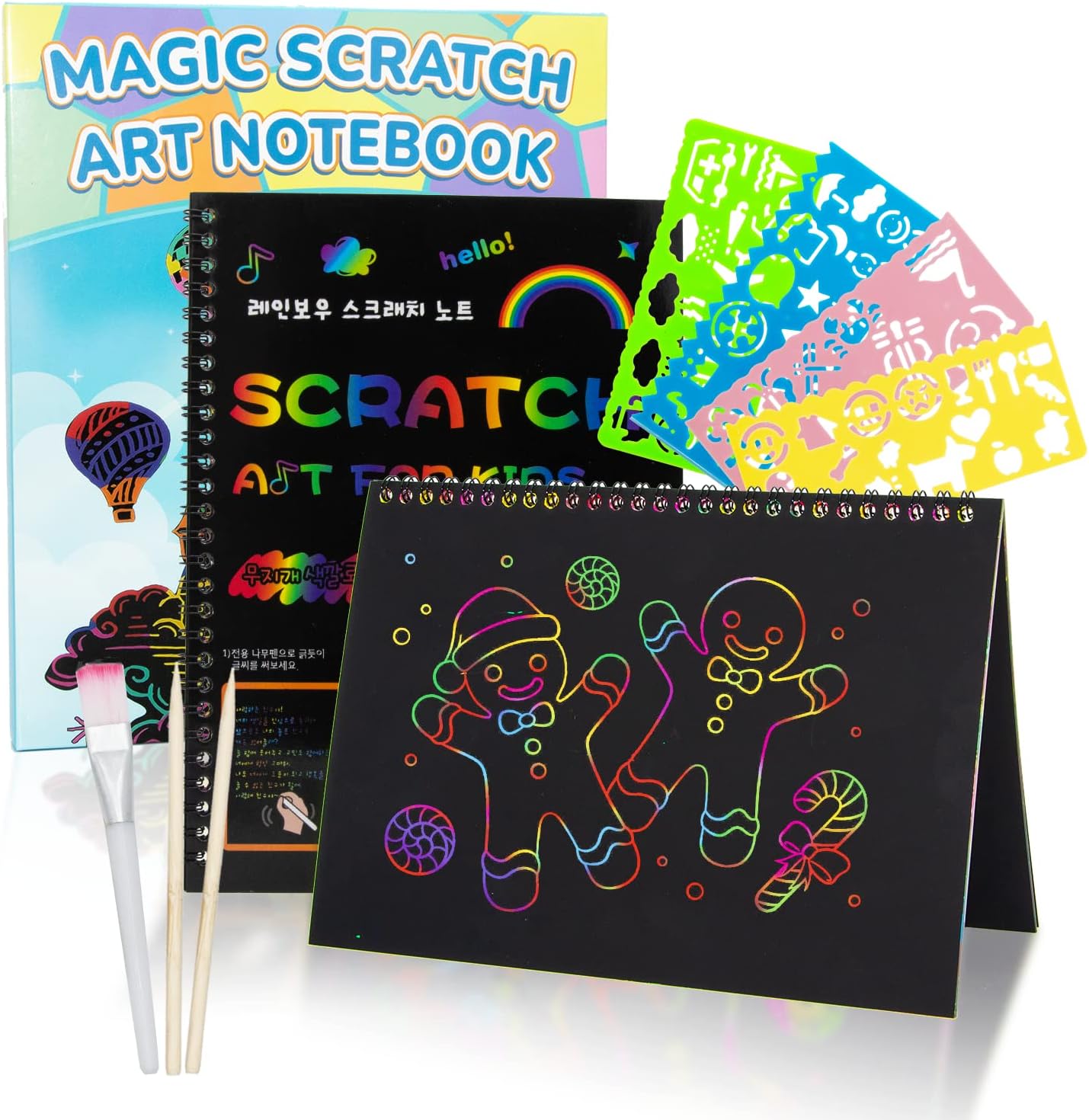 Smasiagon Scratch Paper Art Kit - Creative Magic Fun
