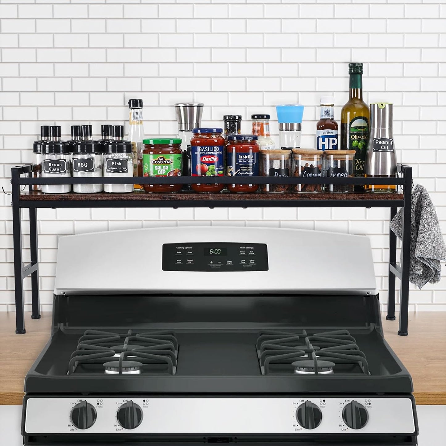 Spice Rack Shelf for Kitchen Stove - Extra Storage Organizer