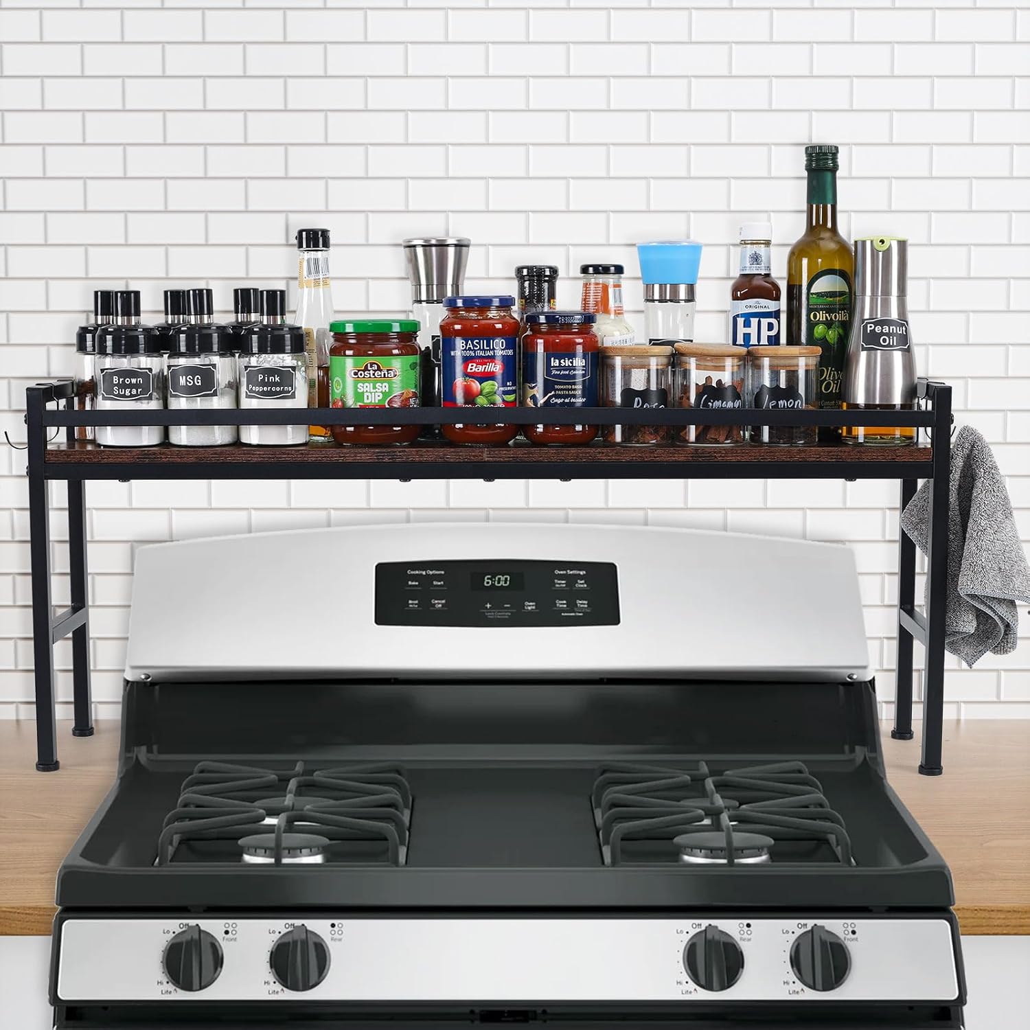 Spice Rack Shelf for Kitchen Stove - Extra Storage Organizer