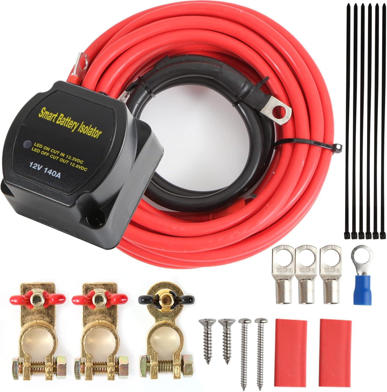 Battery Isolator 12V Kit for Marine, ATV, UTV, RV, Car Use