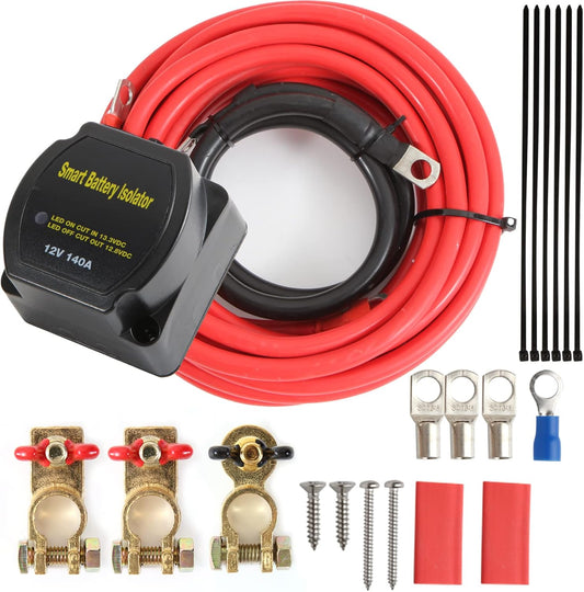 Battery Isolator 12V Kit for Marine, ATV, UTV, RV, Car Use