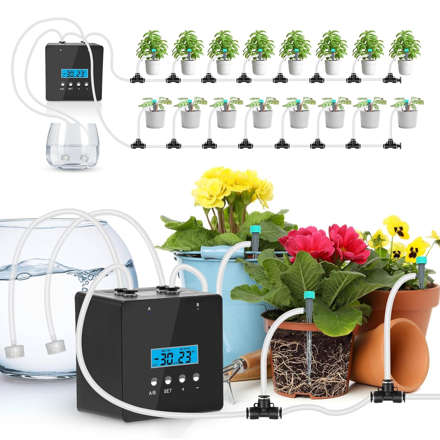 Automatic Watering System for Potted Plants with Timer
