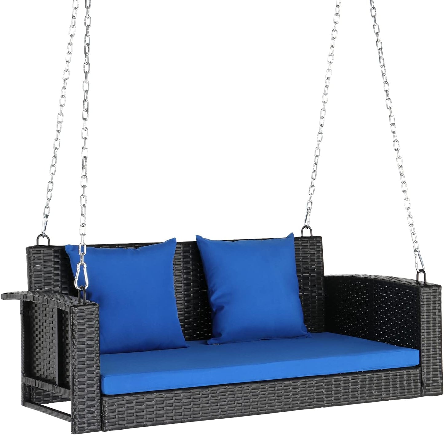 VINGLI Heavy Duty 800 LBS Wicker Hanging Porch Swing for Outdoors