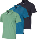 Men's Dry-Fit Short Sleeve Polo 3-Pack - Performance Moisture Wicking