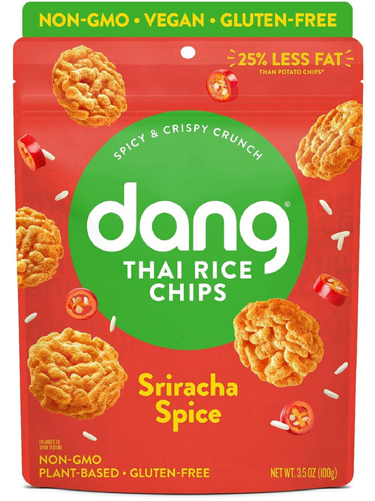 Dang Sticky Rice Chips Sriracha Spice 12 Pack Vegan Snack