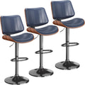 Swivel Bar Stools Set of 3 Navy - Adjustable Bentwood Counter Stools